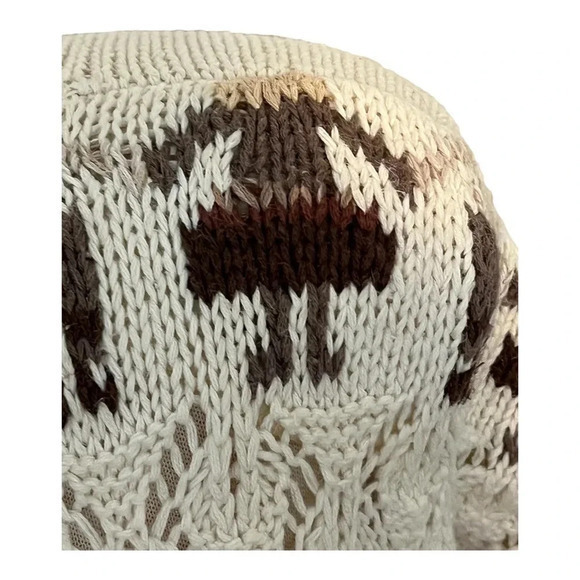 Vintage Red Camel Alpine Chunky Sweater Alpaca Snowflakes Cardigan Size Large - Picture 4 of 10